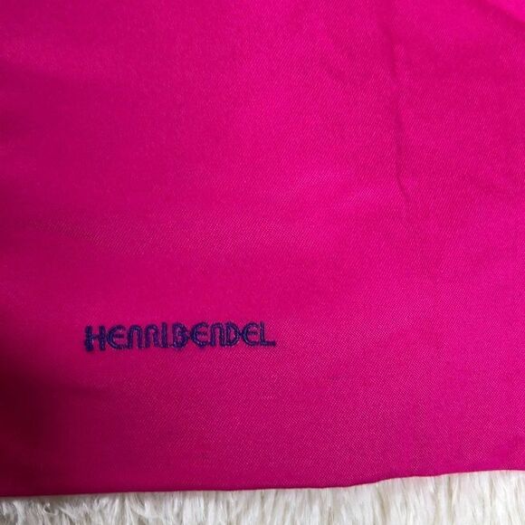Henri Bendel Embroidered Shoe Accessory Dust/Travel Drawstring Bag Fuschia Pink - Picture 5 of 5